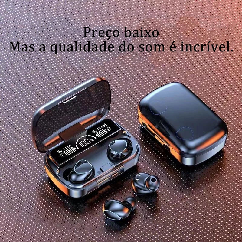 Fone De Ouvido Bluetooth 5.1 Com Display Led Tws Touch Redução De Ruído À Prova D'água Sem Fio