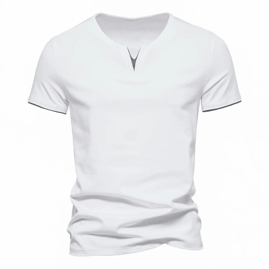 Camiseta Gola V Henley Slim Masculina