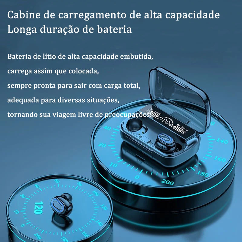 Fone De Ouvido Bluetooth 5.1 Com Display Led Tws Touch Redução De Ruído À Prova D'água Sem Fio