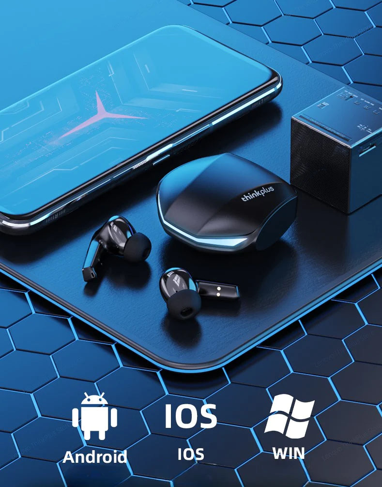 Fone Lenovo gm2 pro 5.3 bluetooth sem fio fones baixa latência hd chamada modo duplo com microfone