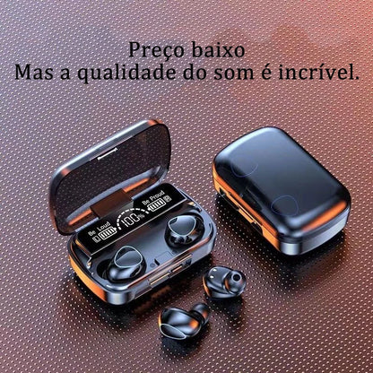 Fone De Ouvido Bluetooth 5.1 Com Display Led Tws Touch Redução De Ruído À Prova D'água Sem Fio