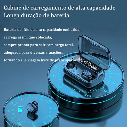 Fone De Ouvido Bluetooth 5.1 Com Display Led Tws Touch Redução De Ruído À Prova D'água Sem Fio