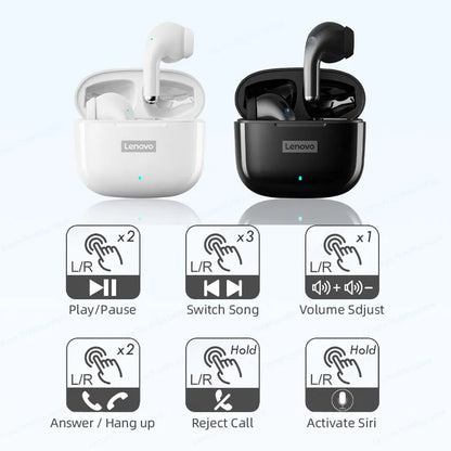 Original lenovo lp40 pro tws fones de ouvido sem fio bluetooth 5.1 esporte redução ruído controle toque 250mah 2023 novo